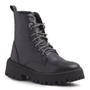 Imagem de Bota Coturno Feminino Tratorada Robusta Com Cadarço de Brilho Design Moderno Conforto
