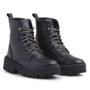 Imagem de Bota Coturno Feminino Tratorada Robusta Com Cadarço de Brilho Design Moderno Conforto
