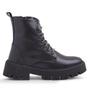 Imagem de Bota Coturno Feminino Tratorada Robusta Com Cadarço de Brilho Design Moderno Conforto