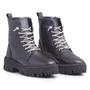 Imagem de Bota Coturno Feminino Tratorada Robusta Com Cadarço de Brilho Design Moderno Conforto