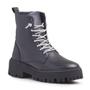 Imagem de Bota Coturno Feminino Tratorada Robusta Com Cadarço de Brilho Design Moderno Conforto