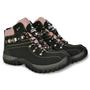 Imagem de Bota Coturno Hugo Olly Moda Feminino Adventure Esporte Radical Preto Com Rosa