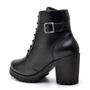 Imagem de Bota Coturno KRN Shoes de Couro Lisa Cano curto com Salto Grosso Ziper e Cadarço