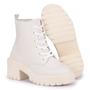 Imagem de Bota Coturno Salto Grosso Moda Feminino Tratorado Blogueira