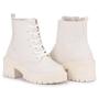 Imagem de Bota Coturno Salto Grosso Moda Feminino Tratorado Blogueira