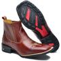 Imagem de Bota Country Feminina de Couro Texana Bico Quadrado Cano Curto Macia Moderna