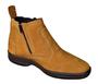 Imagem de Bota Country Masculina Com Ziper Botina Couro Nobuck Solado Costurado Macia Leve 2220 Amarelo