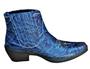 Imagem de Bota Country Masculina Cor Azul Solado Costurado Salto Alto Carrapeta Botina Cowboy Vaquejada 3331