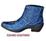 Imagem de Bota Country Masculina Cor Azul Solado Costurado Salto Alto Carrapeta Botina Cowboy Vaquejada 3331