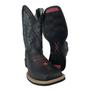 Imagem de Bota Country Texana Feminina Original Jácomo Preto Bord. Rosa Bico Quarado Cano MédioRef:4851/UF