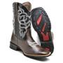 Imagem de Bota Country Texana Masculina Couro Legítimo Bordado Fakcini - 2501 - Café Preto