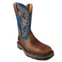 Imagem de Bota Country Texana Masculina Goyazes Original Couro Legítimo Turquesa Bico Quadrado Work - Ref.247403-CK