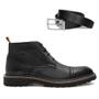 Imagem de Bota Couro Democrata Masculina Garage Cross Cano Curto 295101+Cinto Masculino Dupla Face