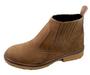 Imagem de Bota couro marrom claro solado tratorado borracha latex macio modelo country cawboy botina 2080