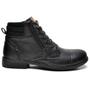 Imagem de Bota Couro Masculina Coturno Zíper Lateral Confortável Casual De Couro Cano Curto Salto Baixo