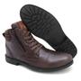 Imagem de Bota Couro Masculina Coturno Zíper Lateral Confortável Casual De Couro Cano Curto Salto Baixo