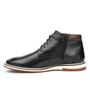 Imagem de Bota Couro Sapato Casual Masculina Cano Curto Forro Couro Solado Borracha Resistente Elegante Preto
