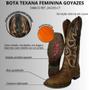 Imagem de Bota De Boiadeira Goyazes Oficial Couro Dallas Furta Cor Marrom Escuro Bico Quadrado R. 243203-CF