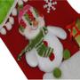 Imagem de Bota de Natal Vermelho em Tecido com Boneco de Neve 1446 28cm de Altura CBRN0173