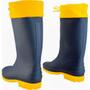 Imagem de Bota de pvc azul com polaina amarela cano médio com forro - vonder - 35/36