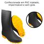 Imagem de Bota de PVC Galocha Preta com Solado amarelo cano médio Com Forro Interno Tamanho 43 Vonder - 7079430000