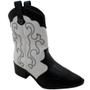 Imagem de Bota Di Valentini Western Preto e Branco Feminina