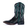 Imagem de Bota durango texana bico quadrado preto, com a costura verde agua 12db14g2p