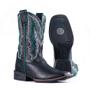 Imagem de Bota durango texana bico quadrado preto, com a costura verde agua 12db14g2p