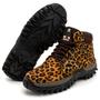 Imagem de Bota Feminina Anna Andrade Coturno Trilha Tênis Adventure Cano Baixo Conforto Animal Print