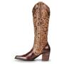 Imagem de Bota Feminina Cano Longo Couro Country Croco Capelli Boots Café 37