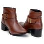 Imagem de Bota Feminina Casual Country Social Rodeio Bico Fino Salto Médio Grosso