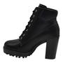 Imagem de Bota Feminina Coturno Ankle Boot Salto Alto Tratorado Moleca 5325119 Preta