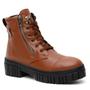 Imagem de Bota Feminina Coturno Básico Estiloso Caramelo Detalhe Zíper Lateral