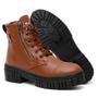 Imagem de Bota Feminina Coturno Básico Estiloso Caramelo Detalhe Zíper Lateral