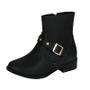 Imagem de Bota Feminina Coturno Kidy Fashion Feminino Com Fivela 070-0039 Preto