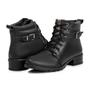 Imagem de Bota Feminina Coturno Polo Work  Cano Medio Cadarço Preto