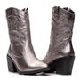 Imagem de Bota Feminina Country Texana Bico Fino Salto Alto Western Couro 4500