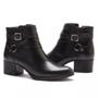 Imagem de Bota Feminina Couro Cano Curto Salto Baixo Fivela Conforto