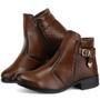 Imagem de Bota feminina de montaria com zíper lateral country e bolsa