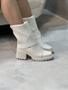 Imagem de Bota Feminina Paloma Off-white em meia 2 em 1