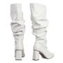 Imagem de Bota Feminina Slouchy Salto Médio Triangular 23021 Napa Off White