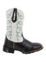 Imagem de Bota Feminina Texana Country em Couro Com Bordado Arame Bico Quadrado Preto Off White
