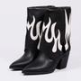 Imagem de Bota Feminina Texana Dobrada Nina Preto e Off-white Not-me