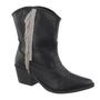 Imagem de Bota Feminina Western Cano Curto Com Strass Napa Preta