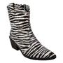 Imagem de Bota Feminina Western Cano Médio Salto baixo Ziper Croco Zebra Country Texana