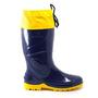 Imagem de Bota Galocha para chuva com amarra Azul/Amarelo Leve Motoqueiro INNPRO