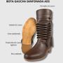 Imagem de Bota Gaúcha Tradicional Sanfonada Masculina Original ADS Marrom Solado Em Couro Ref. 636