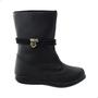 Imagem de Bota Infantil Feminino Menina Botinha Com Pingente Dourado e Ziper - Preto 80.001-002