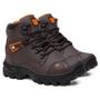 Imagem de Bota Masculina Adventure Coturno Catpriime De Couro Com C.a Cafe Com Laranja