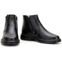 Imagem de Bota Masculina Cano Curto Couro Confort Zíper Bico Redondo Preto 37